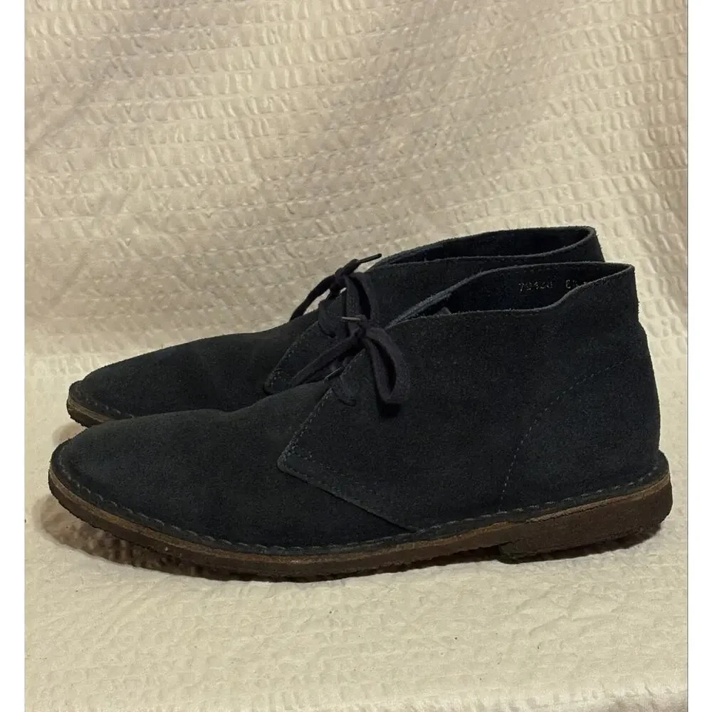 J.  Crew MacAlister Italian Made Navy Blue Suede Leather Chukka Boots Men’s 8.5